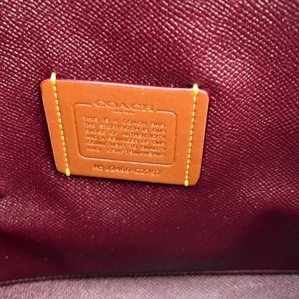 Coach Mollie Tote Bag 25 In Signature Canvas With Bow Print Purse - Picture 6 of 9